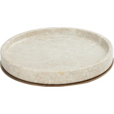 UltraMint Şık Bej Rose Mermer Taş Tepsi, Elegan Sunum ve Dekor Için Ideal