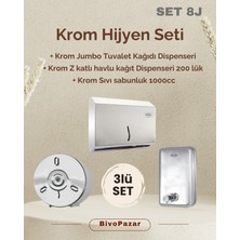 UltraMint 3'lü Jumbo Hijyen Seti Krom: Sıvı Sabunluk, Wc Dispenseri, Havlu Dispenseri