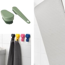 UltraMint Yeşil Ovma Fırçası, Banyo Kaydırmaz ve Renkli Duvar Askısı Seti