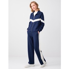 Jimmy Key Lacivert Bol Paça Normal Bel Örme Jogger Pantolon