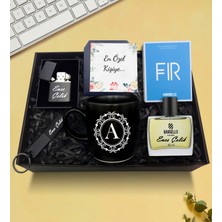 As Gift Kişiye Özel Parfüm & Siyah Kupa & Zippo Tarzı Çakmak & Anahtarlık Hediye Seti