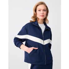 Jimmy Key Lacivert Rahat Kesim Cep Detaylı Modal Örme Ceket