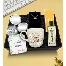 As Gift Kişiye Özel Parfüm & Beyaz Kupa & Ayna & Melek Kolye Hediye Seti