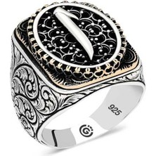 Fumeyabi Gümüş Elif Oval Erkek Yüzük