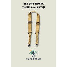 Outdoorun Bej Yaylı Çift Nokta Askı Kayışı