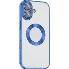 Gpack iPhone 17 Uyumlu Kılıf Logo Gösteren Kamera Korumalı Silikon Mavi