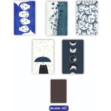 On Dijital Baskı Merkezi Mavi Detay 5 Adet Buzdolabı Magnet Seti