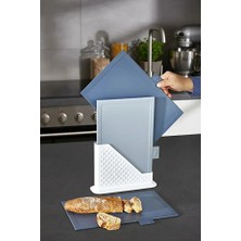 Favorin 4 Parça Standlı Kesme Tahtası Seti - Çoklu Doğrama Tahtası Ekmek Sebze Et Kesim Panosu