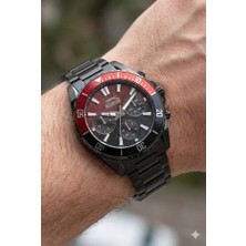 Slazenger 44MM Siyah Erkek Kol Saati | Siyah Çelik Kordon, Multifonksiyon, Mineral Cam, 5 Atm