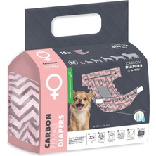 M-Pets Carbonlu Diapers Dişi Köpekler İçin Külot (XS) 15Li