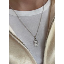 Aksesuaris Gümüş Renk Parlak Taşlı Kolye