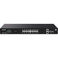Binbir Göz Bilgisayar Tenda TEG2220P-16-250W 16 Port 10/100/1000 16 Port Poe+ 2 x Sfp 250W Yonetılebılır Desktop Swıtch