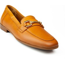 Moda Arena 5056 Taba Deri Kadın Babet