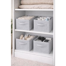 Teksev Ordena 4'lü Gri Dolap Içi Düzenleyici Katlanabilir Organizer, Raf Düzenleyici, Çekmece Düzenleyici