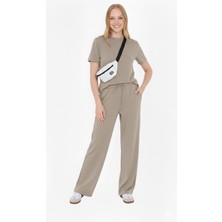 Thiff Bej Kadın Modal Kumaş Kısa Kolu Eşofman Takımı