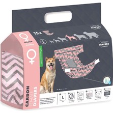 M-Pets Karbonlu Diapers Dişi Köpekler Için Külot Bez 34-50 cm L 15'li