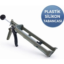 Badem10 Plastik Silikon Tabancası Gri Model Sağlam Gövde Kolay Sıkma Mekanizması Tam Uyumlu Tasarım