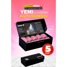 Silver Home 5 Adet Mikrofiber Dekoratif Cam Bezi - Pembe
