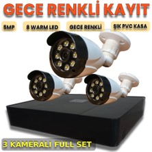 XM Pro 3 Kameralı Hareket Algılamalı Plastik Kasa Güvenlik Kamerası Seti