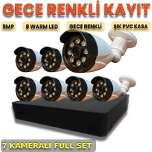 XM Pro 7 Kameralı İnsan Yüz Araç ve Hareket Algılamalı Plastik Kasa Güvenlik Kamerası Seti