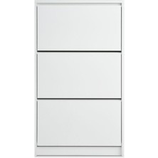 JYSK Ayakkabı Dolabı 3 Bölme Beyaz 72 cm x 128 cm x 27 cm