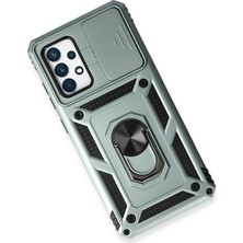 Sh Ticaret Newface Galaxy A73 5g Kılıf Pars Lens Yüzüklü Silikon - Yeşil