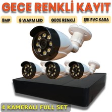 XM Pro 4 Kameralı Hareket Algılamalı Plastik Kasa Güvenlik Kamerası Seti