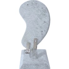 Cesicey Çelik Mini Bar Tek Taş Küpe Gümüş Renk