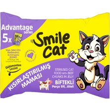 Smile 85 gr 5'li Pouch Kedi Maması Kısır Biftekli *1'li