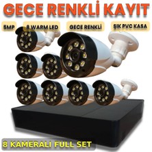 XM Pro 8 Kameralı İnsan Yüz Araç ve Hareket Algılamalı Plastik Kasa Güvenlik Kamerası Seti