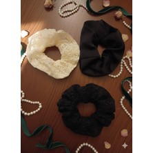 TrendyChic 3'lü Fransız Dantel Lastik Toka