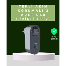 Nuveden Ieg™ Termal Akım Korumalı 3 Usb'li Güvenli Priz – Akıllı Akım Dengeleme NVDN-TKNRS34