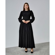 Asees Balon Kol Tesettür Elbise