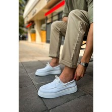 Zapatos CH419 Torrini Erkek Günlük Bağcıklı Cilt Klasik Ayakkabı Cbt - Beyaz