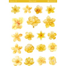 Miray Craft 1 Sayfa Çiçek Temalı – Journal & Scrapbook Sticker Sayfası (12×17 Cm)