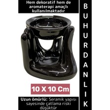 Wintoup Dekoratif Hediye Aromaterapi Meditasyon Tütsülük Çok Şık Seramik El Tasarımlı Buhurdanlık 10 x 10 cm