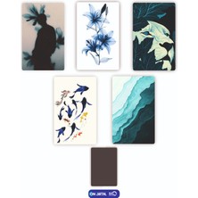 On Dijital Baskı Merkezi Mavi Temalı 5 Adet Buzdolabı Magnet Seti