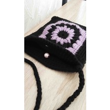 Lal Dizayn El Örgüsü Motif Küçük  Boy Çanta