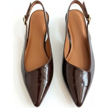 Ne&Ve Shoes Rugan Sivri Burun Tokalı Kadın Babet