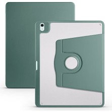 Arabulalaca iPad Air 13 2024 Koyu Yeşil Renginde Kalem Bölmeli Dönebilen Stantlı Kılıf