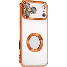 Gpack iPhone 17 Pro Max Uyumlu Kılıf Logo Gösteren Kamera Korumalı Silikon Bronz