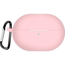 Gpack Huawei Freebuds Pro 4 Uyumlu Kılıf Mat Kancalı Silikon SF13 Pembe