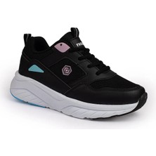 Queen Step 2110-26 Deri Anorak Anatomik Kadın Sneaker Siyah Pembe