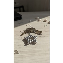 Anahtarlık Gümüş Renkli Inci Yıldız Anahtarlık Çanta Charmı 1 Adet Hediyelik 10 mm Inci