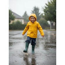 Belix Konçlu Peluşlu Emojili Erkek Çocuk Yağmur Çizmesi 26-35 Yeşil