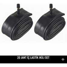 Güçlü Bisiklet Motosiklet 20 Jant Iç Lastik 2'li Set - 20X1.75 / 2.125 Uyumlu - Oto Kalın Sibop 2 Adet Bisiklet Iç Lastiği