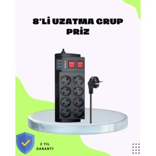 Nuveden Ieg™ Termal Korumalı 8 Prizli 3 Usb’li Uzatma Kablosu NVDN-TKNRS34