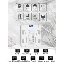 Techfit Akıllı Supscale Dijital Baskül Yağ Su Kas Vücut Kitle Endeksi Kilo Ölçer Tartı