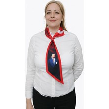Moda Nokta Atatürk Silüetli ve Imzalı Kravat Model Boyun Fuları