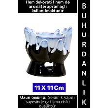 Wintoup Dekoratif Hediye Aromaterapi Meditasyon Tütsülük Çok Şık Seramik El Tasarımlı Buhurdanlık 11 x 11 cm